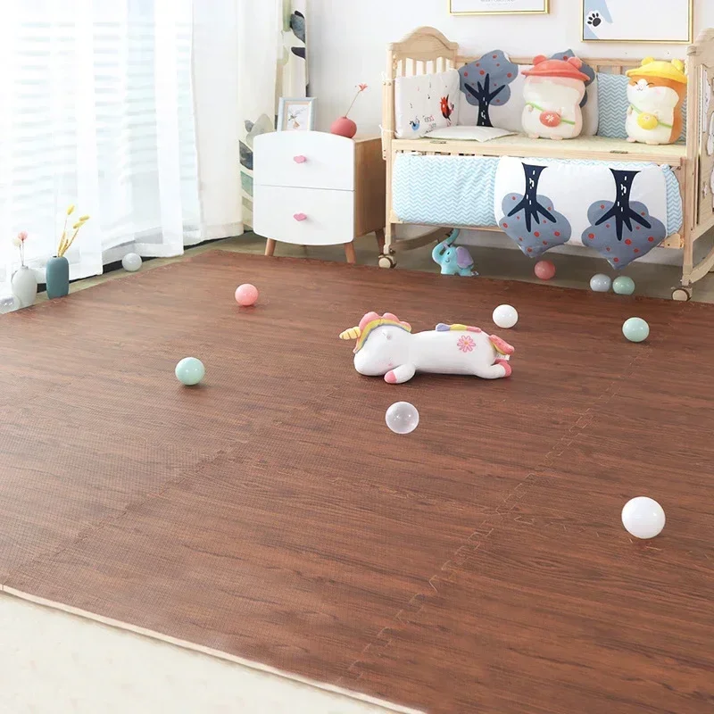 Houtnerf Puzzel Mat Baby Foam Play Splicing Slaapkamer Thicken Zachte Moderne Floor Kids Tapijt Woonkamer Kruipen Tapijt Play mat