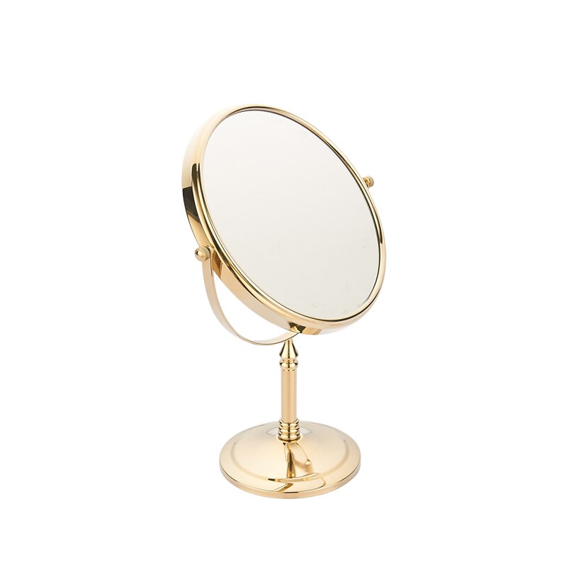 Gold Makeup Mirror Bath Mirror Beauty Mirror Magnifying Copper Rotating standing table Mirror 8 Inch: Default Title