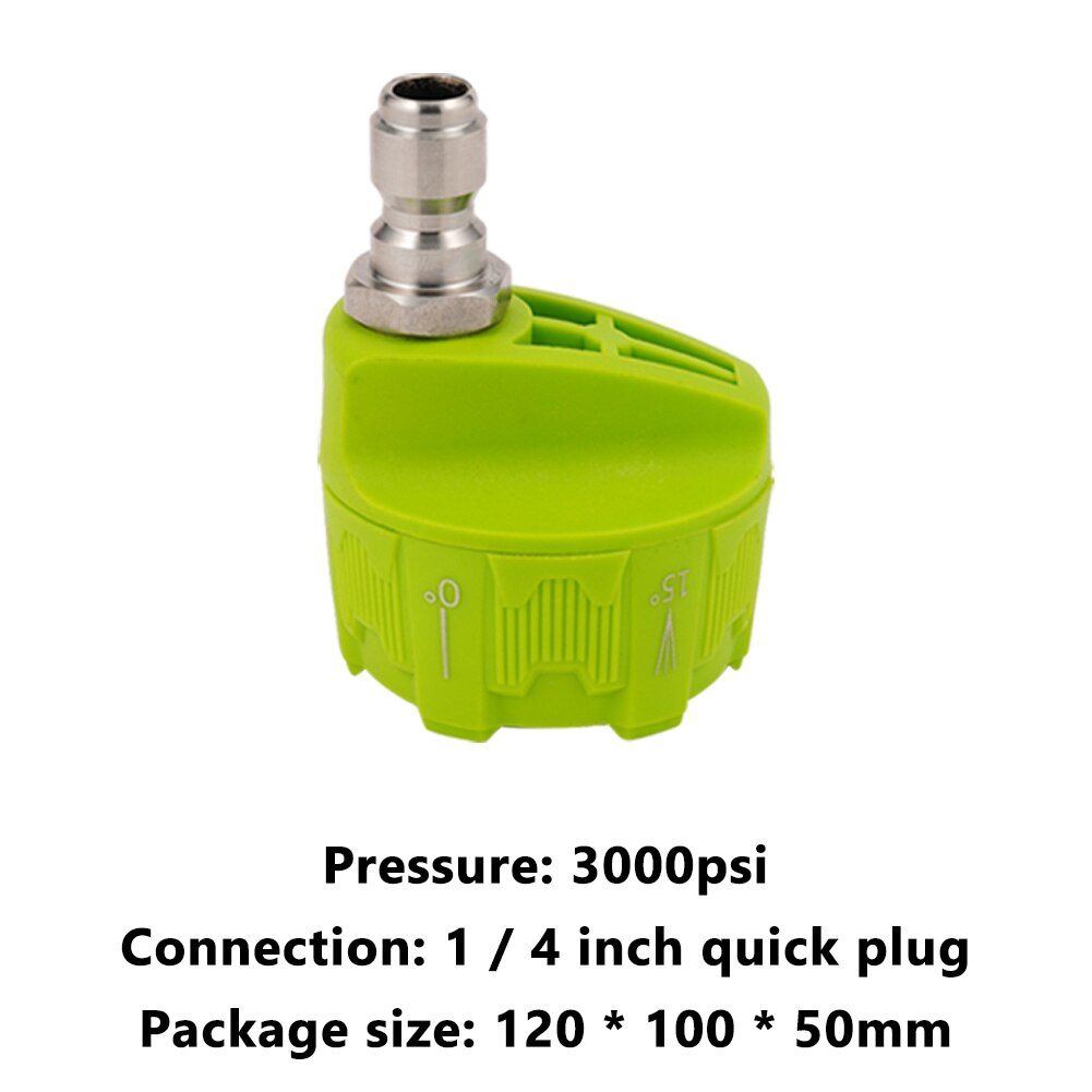 6 in 1 Adjustable Nozzle for 1/4 inch Quick Connect Male Adapter 3000psi High Pressure Washer Cleaner Water Gun Parts: green