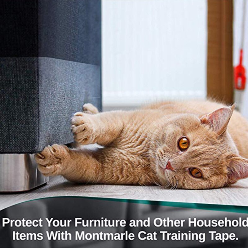 Gato cinta de entrenamiento para Protector para muebles antirrasguños PadsGuard Mat gatos rascador de cuero Protector de sillas de la cinta