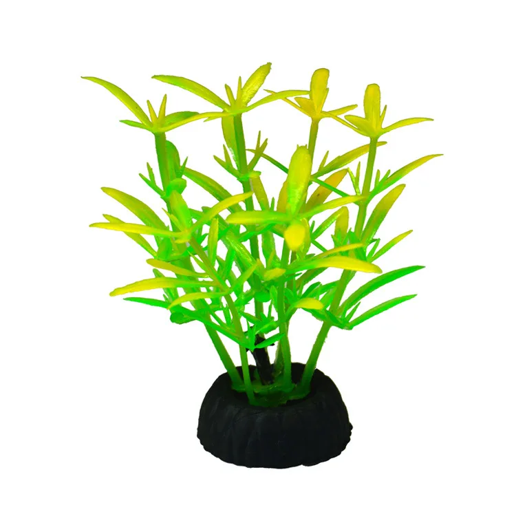 Aquário artificial decorativo pvc plantas aquáticas simulação água ervas daninhas ornamento tanque de peixes grama decoração acessórios: Dourado