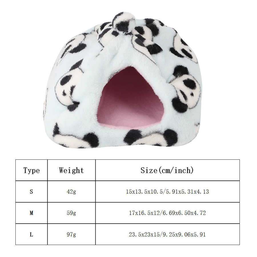 panda niebieska pluszowa tkanina zwierzę domowe uspokajający dom chomika jeż łóżko AU