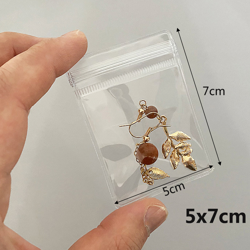 Sacchetti per gioielli in PVC trasparente da 20 pezzi sacchetti sacchetto di immagazzinaggio carino anti-ossidazione per orecchini collana braccialetto Schermo sacchetto di imballaggio: nero