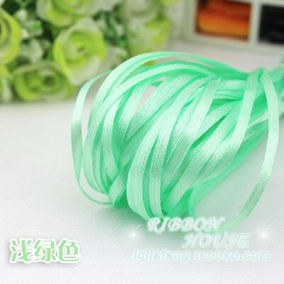 30 soorten Kleuren (20 meters/partij) 1/8 "(3mm) enkel Gezicht Satijnen Lint Singels Decoratie Kerst Accessoires DIY Linten: 10 Light Green