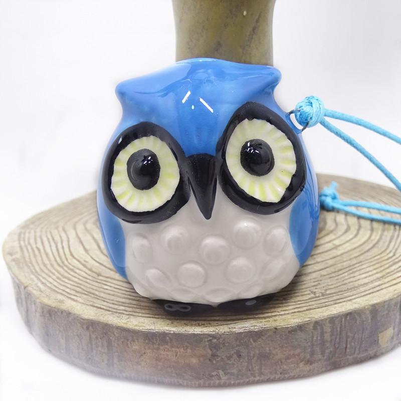 Ocarina de búho con 4 agujeros para niños, instrumento Musical hecho a mano, con forma de pájaros de dibujos animados, para principiantes: Blue Large