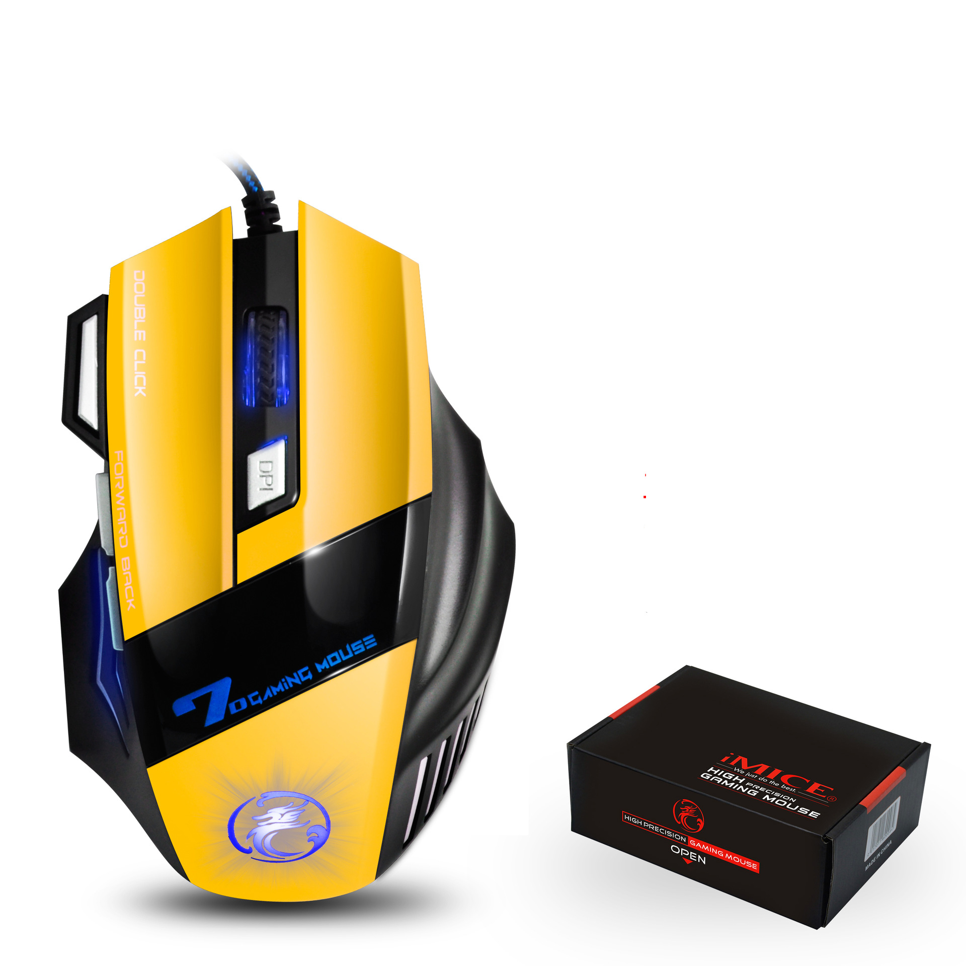 Ergonomic Wired Gaming Mouse 7 Button Colorful Luminous Mouse USB Gaming Mouse X7 for PC Laptop