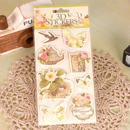 Flower Scrapbooking Stickers Handmade 3D Decorative Stickers For DIY Album,Kids Craft Stickers: Number 07
