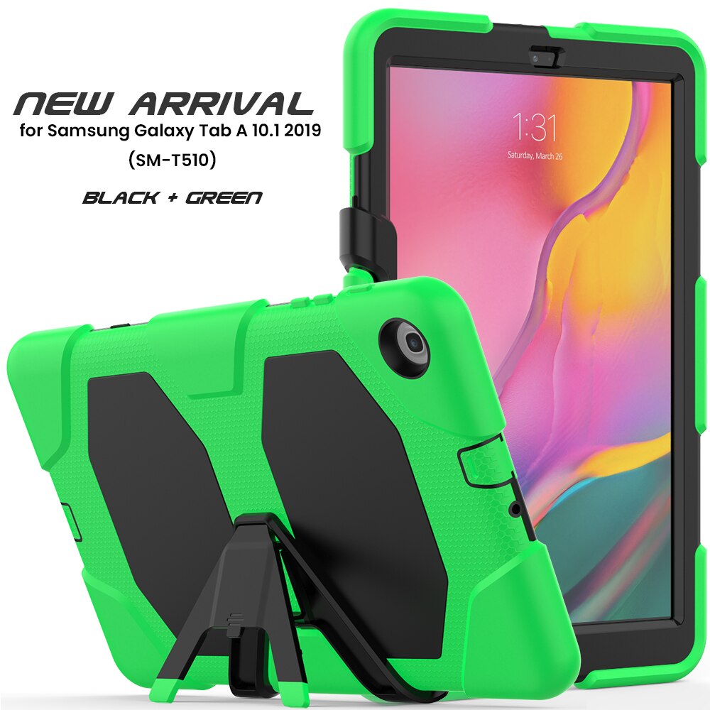 Hoesjes voor samsung galaxy tab  a 10.1 hoes afneembare kickstand siliconen schokbestendige tablethoes voor galaxy  t510/t515: Groente