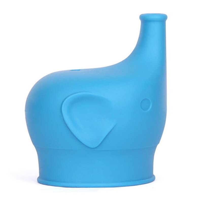 Baby vand kop dæksel låg elefant billede covers børn øvelse vand absorption kop sæt børn anti-skoldning forsyninger: Blå