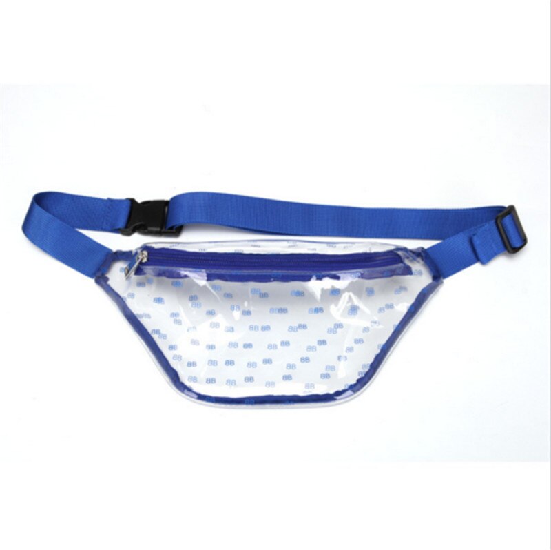 Vrouwen Tas Toevallige PVC Transparante Taille Fanny Pack Belt Bag Lady Pouch Reizen Hip Bum Schoudertas Crossbody Tas portemonnee: Blauw