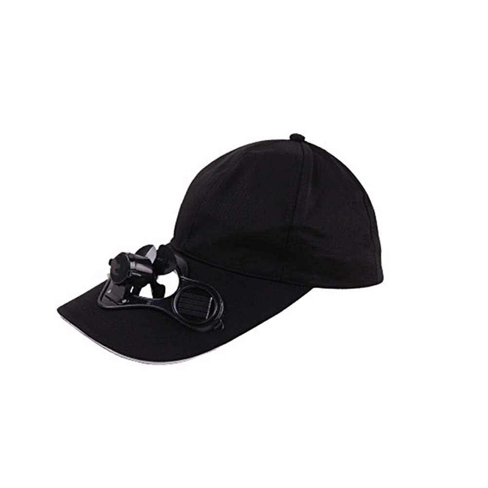 Fan Baseball Golf Hat Solar Powered Air Fan Cooled Baseball Hat For Camping Traveling Golf Baseball Sport Camping Travel #20: Black