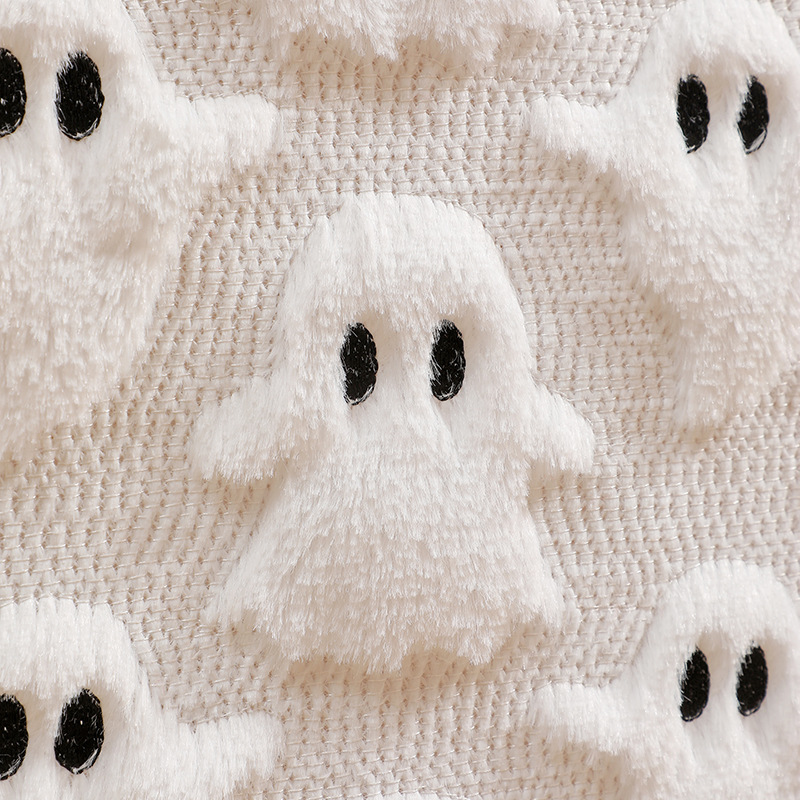 Black White Embossed Tablecloth Gothic Eye Of Ghost Table Runner For Home Decor Party Festival