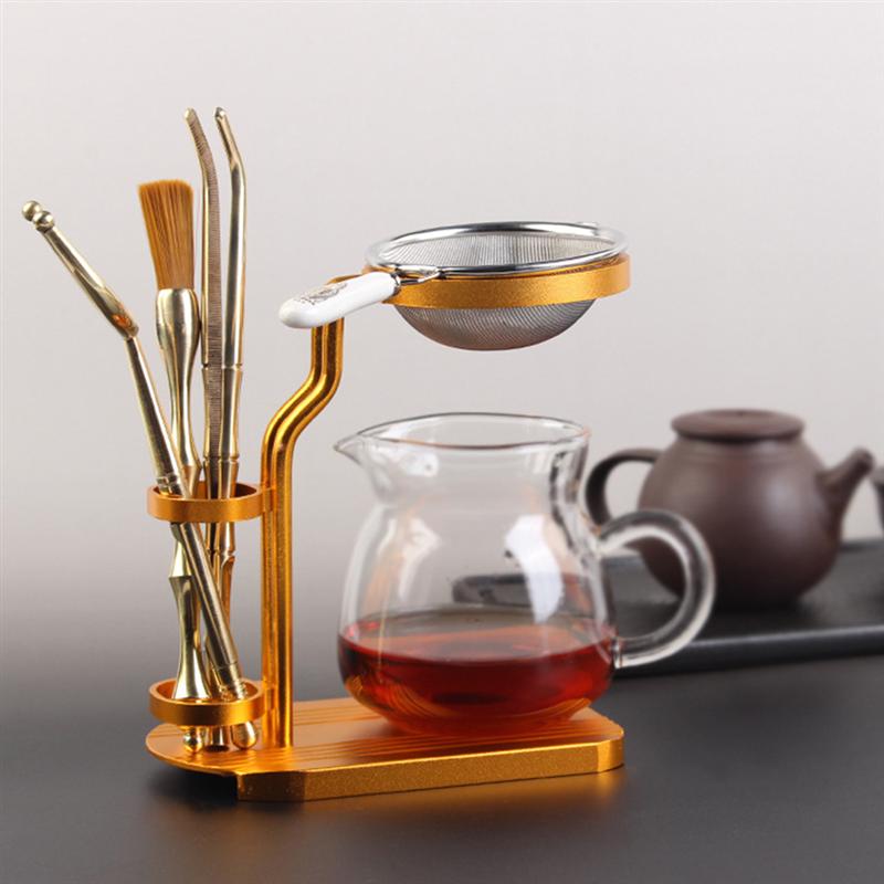 Alloy Tea Strainer Stand Rack Tea Filter Bracket Manual Pour Over Drip Coffee Tea Strainer Shelf Teaware
