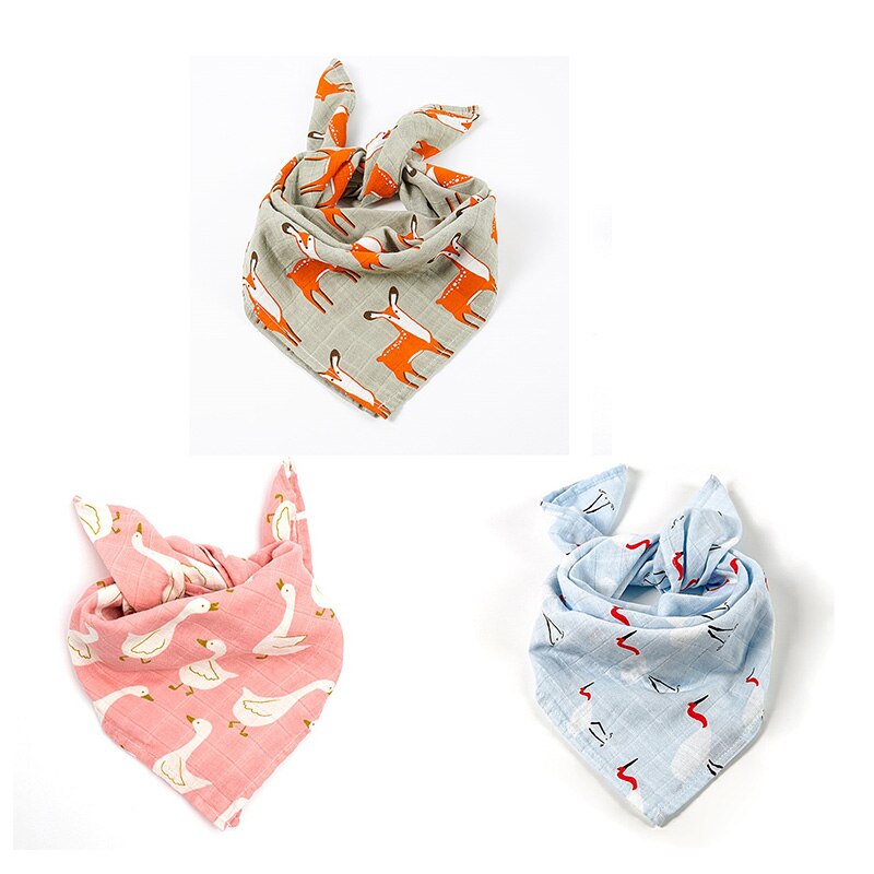 Baby Burp Doeken 3 stks/partij Biologisch katoen gaas Mousseline activiteit baby bib bandana Baby Slabbetjes zachte ademend Pasgeborenen Handdoek sjaal: I