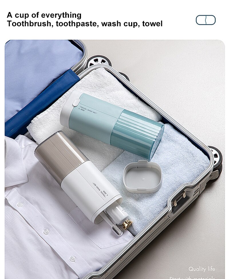 Reistoiletset, toiletbeker, reistoilettas, draagbare opbergtas voor kleine flessen, reisbenodigdheden voor mannen en vrouwen