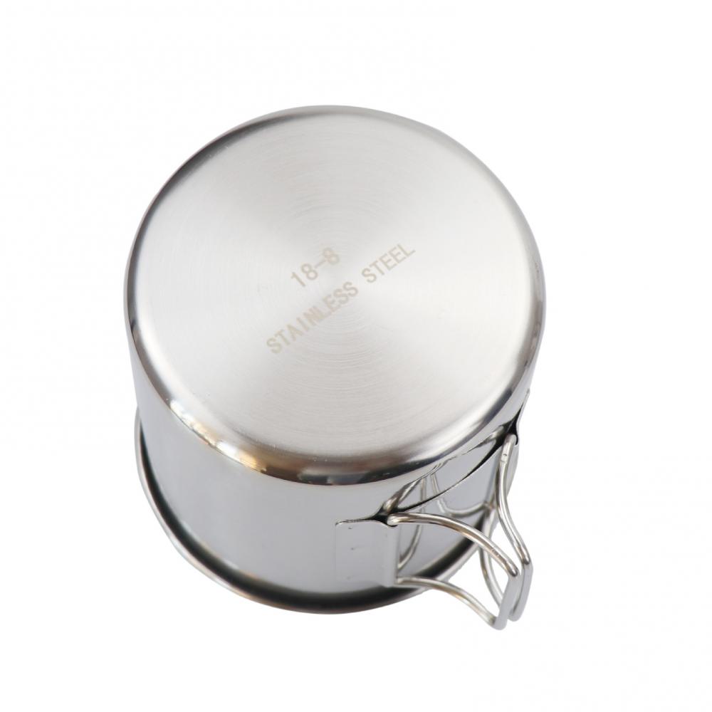 4 Stuks Rvs Cups Set Stapelbare Drinkwater Cups Mokken Met Opvouwbare Handvatten Voor Thuis Outdoor Camping Backpacken