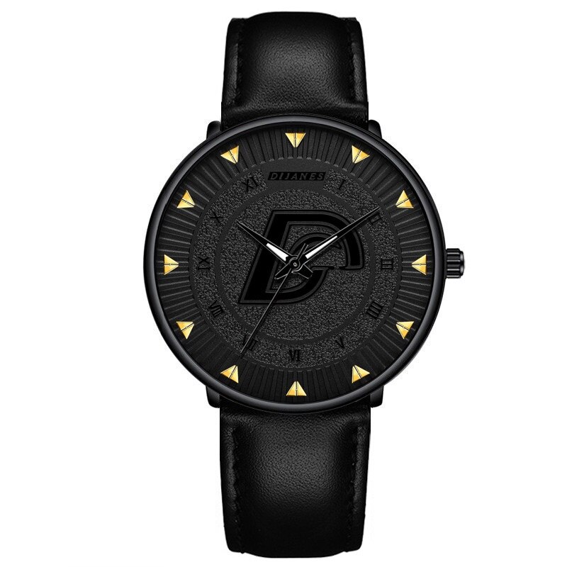 Minimalistische Mannen Mode Ultra Dunne Horloges Eenvoudige Mannen Business Roestvrijstalen Gaas Riem Quartz Horloge Relogio Masculino: L Black Black