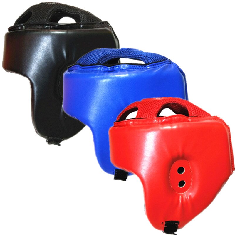 Neue Boxen Helm verrotten Kopfbedeckungen Einstellbare Sanda Kickboxen Muay thailändisch unisex Kopf Schutz halb-abgedeckt Keine Maske Gesicht Schutz