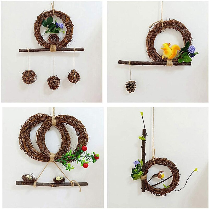 10-30cm Rattan Wreath Cristmas Flower Door Wreaths Flower Garlands For Wedding Home Christmas Tree Decoration DIY Floral Wreaths