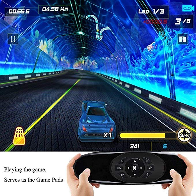 C120 Backlit Mini Wireless Keyboard Air Mouse Somatosensorische Gyroscoop Dubbelzijdig Tv Afstandsbediening Voor Android Laptop Pc