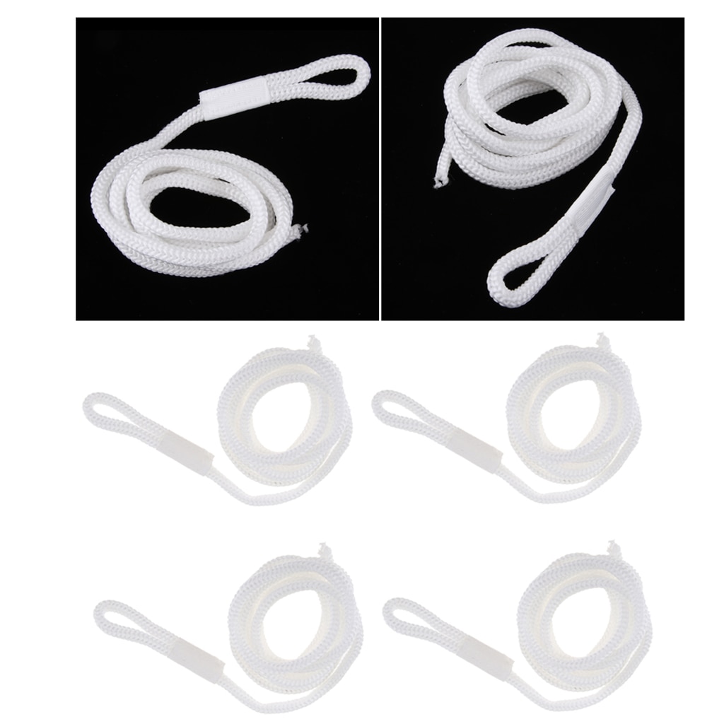 4 Pieces White Double Braid 1/4 INCH X 5 FT Boat Bumper Fender Lines Marine Docking Rope