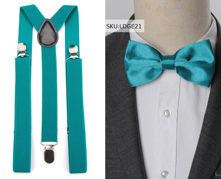 Hosenträger Fliege Set Männer Suspensorio für Mann Junge Frauen Bowtie Hosenträger Hosen Tirantes Hochzeit Freizeit Hemd Bleibt: LDGE21