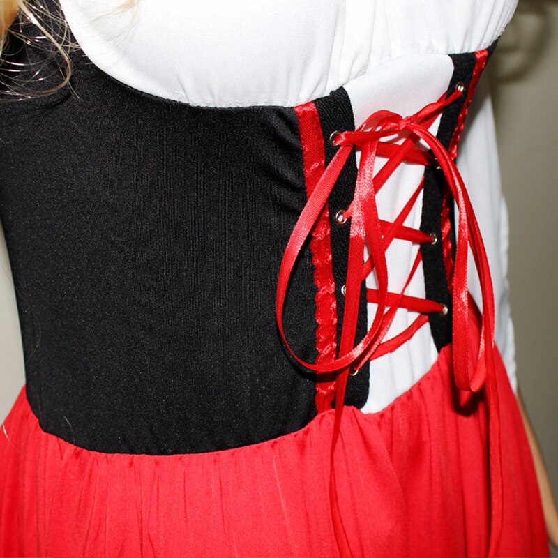 Plus size lange røde kvinder tjener oktoberfest ølpige bondekjole kostume tyske piger kostume wench m-xl