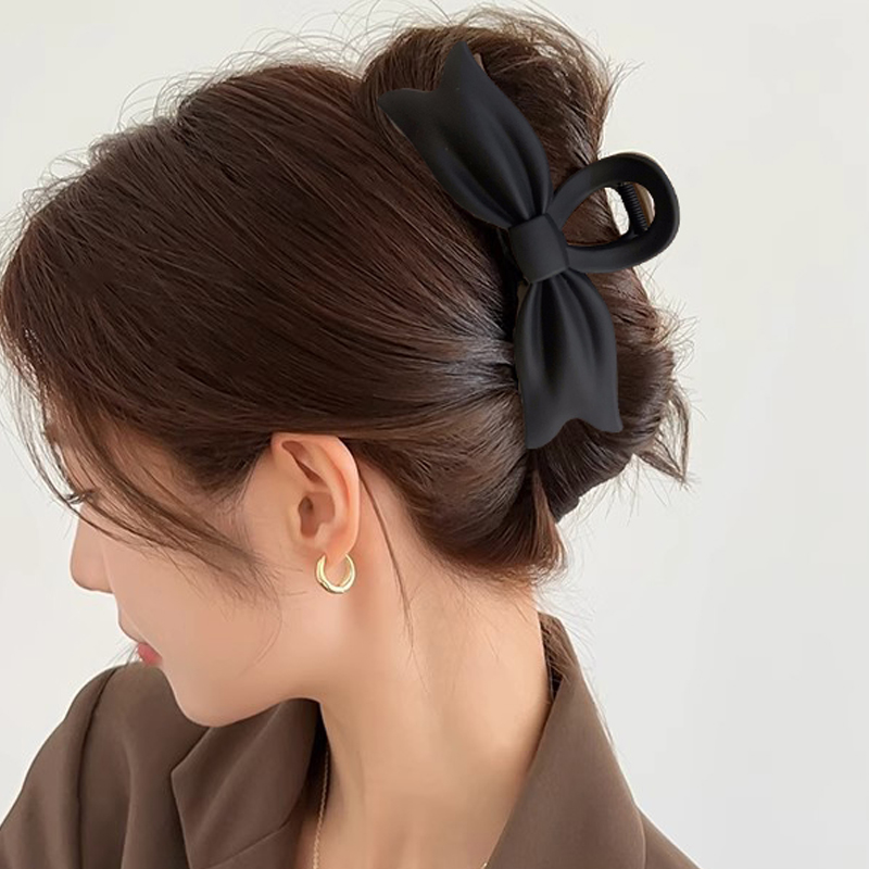 Grampo de cabelo fosco preto grande para mulheres, grampo geométrico, garra elegante francesa, presilha coreana, acessórios de cabelo para meninas, moda