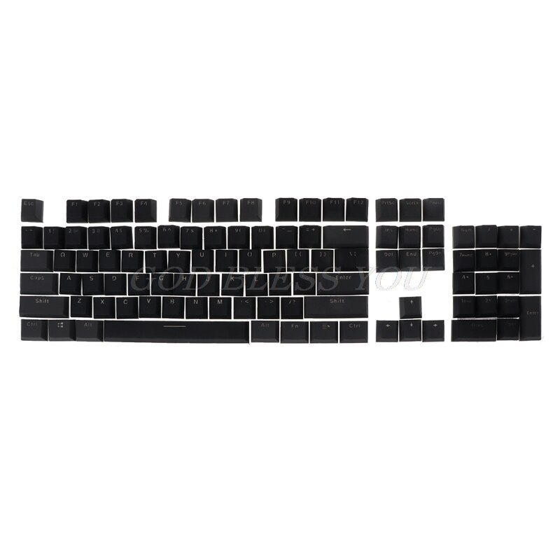 Translucent Double Shot PBT 104 KeyCaps Backlit For Cherry MX Keyboard Switch: Black