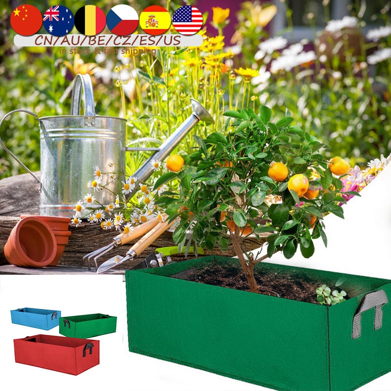 Fabric Raised Garden Bed Square Garden Flower Grow Bag Vegetable Planting Bag Planter Pot With Handles For Plants Flower