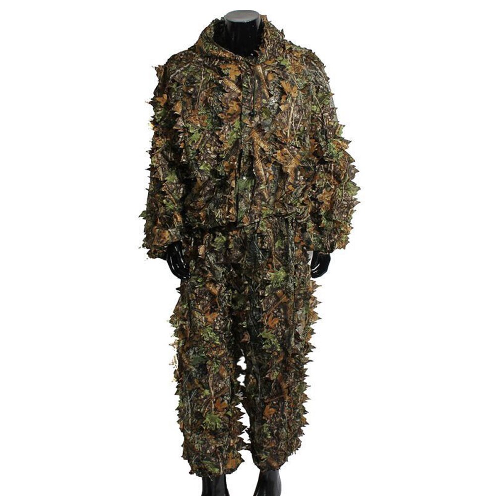 Ropa de camuflaje 3D para hombre y mujer, conjunto de pantalones y abrigos militares con capucha para actividades deportivas al aire libre, abrigo de manga larga, ropa de Cosplay: Default Title