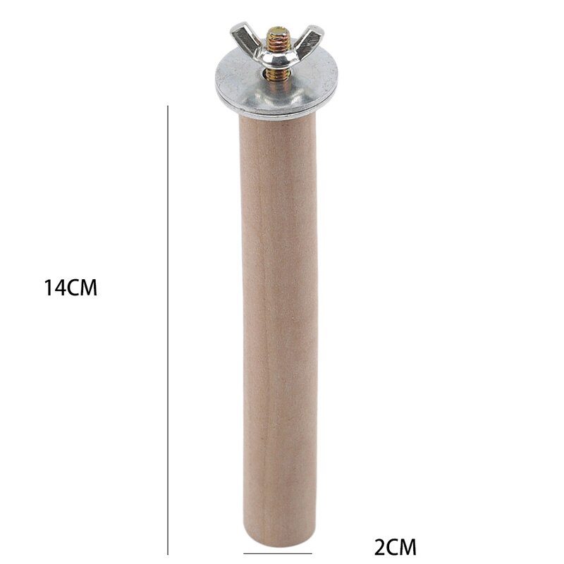 Perchero colgante de madera en bruto para loros y mascotas de 10/14/20/25cm, perchas para jaula de pájaros y Mascotas: Wood color 2.0-14cm