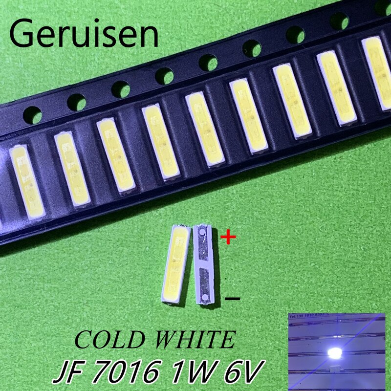 200 piezas JUFEI retroiluminación LED diodo ZENER 1W 6V 7016 blanco retroiluminación de la pantalla LCD para TV aplicación de TV 01 JB YH7016W65N01