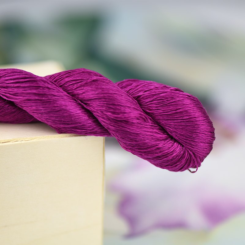 1pcs 100% silk thread hand embroidery embroider cross stitch 400m silk embroidery thread Rose purple /9 pure colors: 7