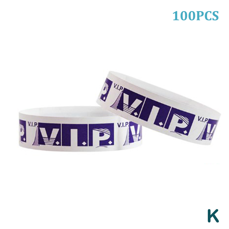 100pcs Party Paper Bracelet Synthetic Paper Wristbands Sticky Wristband Painting Pattern Logo Paper Party Wristbands