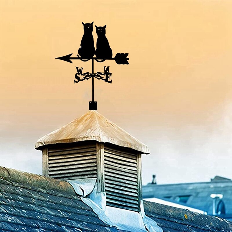 ! Farm Scene Wind Direction Indicator Wind Measurement Tool Weather Forecast Metal Cat Decoration Weathercock Yard Deco