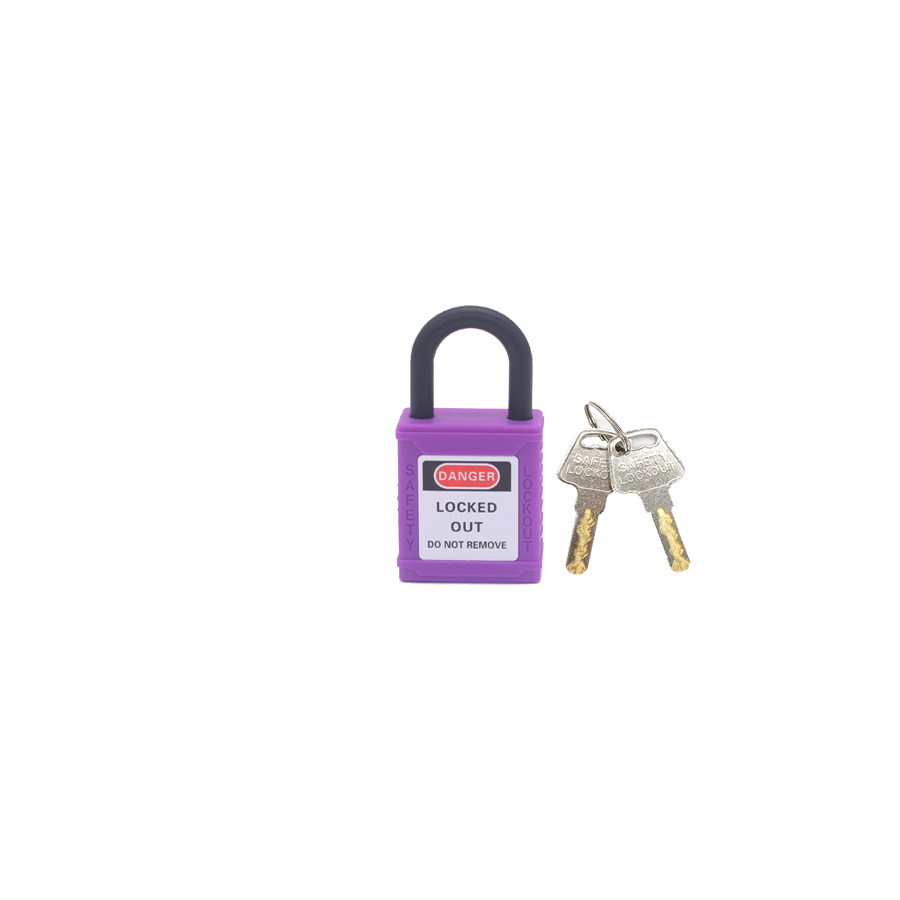 Loto lockout industriële beveiliging hangslot 25mm nylon beugel geschikt voor toepassingen industrialesy electricas lockout tagout: Paarsachtig rood