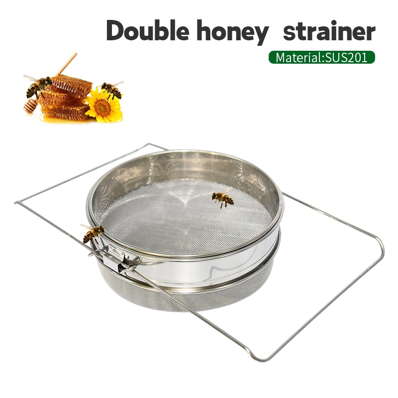 Edelstahl Doppel Honig Sieb Honig Filter Sieb Netzwerk Edelstahl Bildschirm Mesh-Filter Bienenzucht Werkzeuge