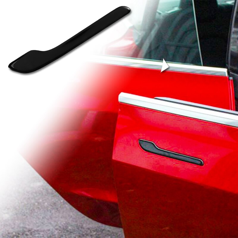 Bildörrhandtag wrap set skyddsklistermärken för tesla modell 3,  dörrhandtag 3d dekal biltillbehör 4 st (svart)
