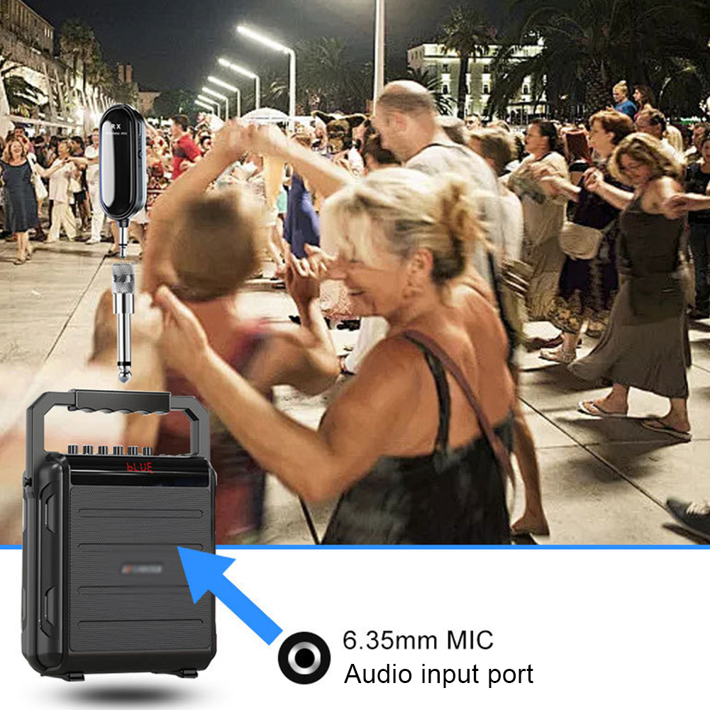 2.4G Wireless Microphone Headset with Receiver UHF Wireless Headset Handheld 2 in 1 Mic for Voice Amplifier Stage Speakers Teach