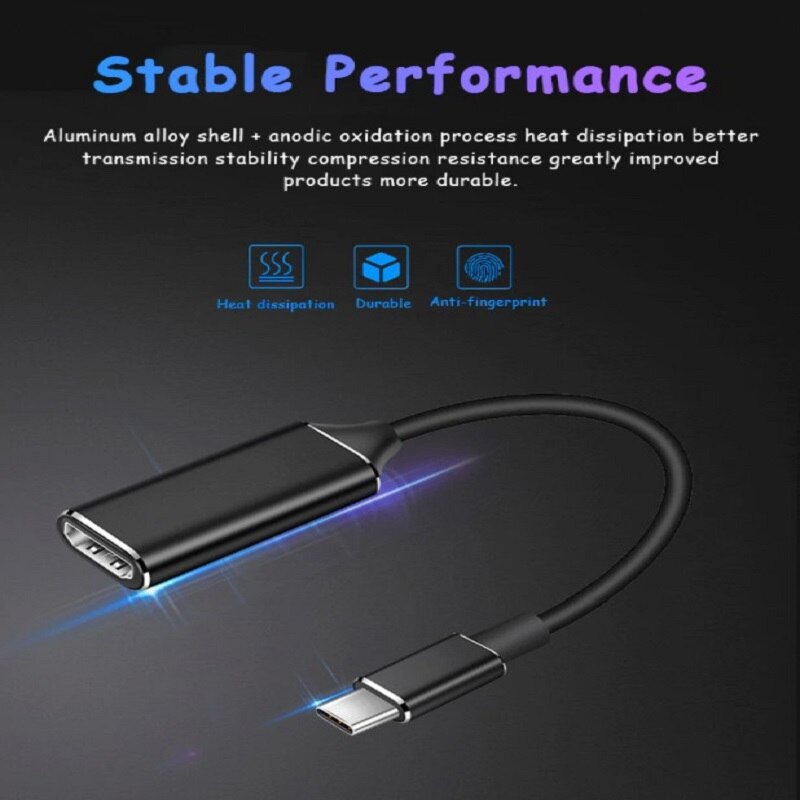 Noir - 2m - Câble Micro USB Type C Vers HDMI Pour HDTV, Adaptateur AV Numérique Pour Téléphone