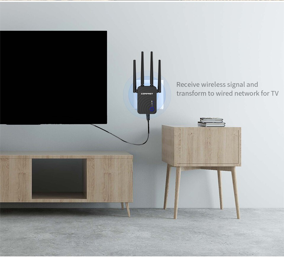 1200Mbps 2.4/5Ghz Dual Band Wireless WiFi Range Extender Repeater Booster