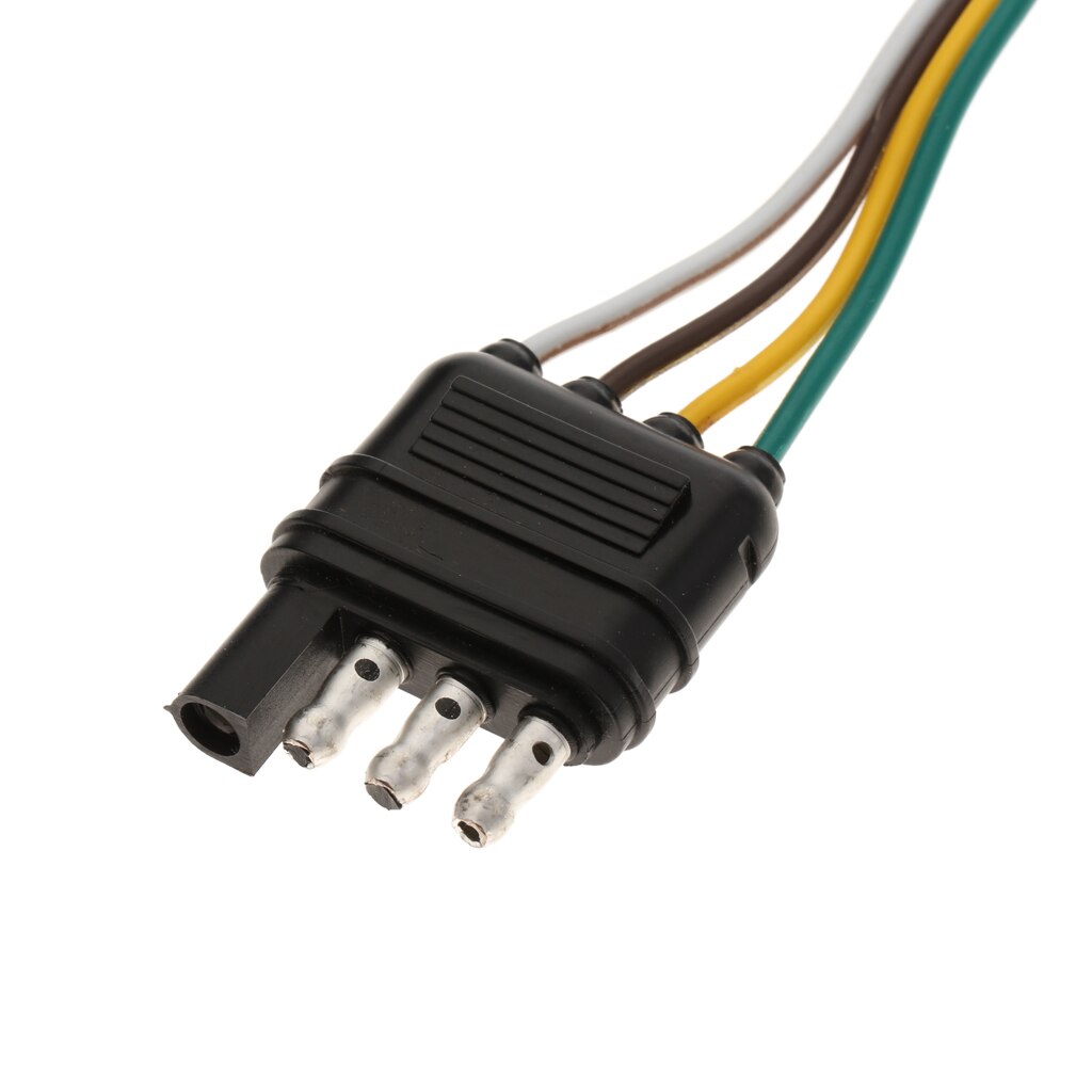 Auto Replacement 4 Pin RV Trailer Light Wiring Plug Adapter Flat Wire Connector With 32''cm Cable