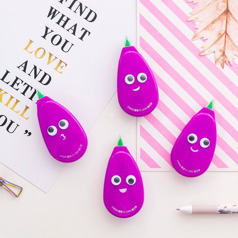 Fruit Aubergine Decoratie Correctie Tape Decoratieve tape sticker briefpapier kantoor schoolbenodigdheden Relatiegeschenk