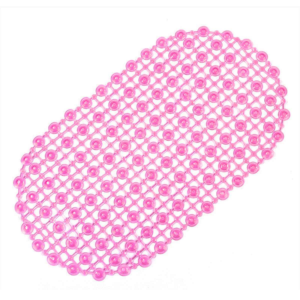 1pc PVC Anti Skid Suction Cup Grip Shower Bath Tub Mat Non-Slip Bathroom Shower Rug For Toilet Bath Shower Room Decor: rose red