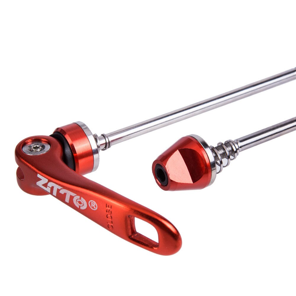 Palanca de liberación rápida de 2 uds de , varillas de liberación rápida de bicicleta Universal antideslizante para bicicleta de montaña, Negro/rojo/azul/amarillo: Rojo