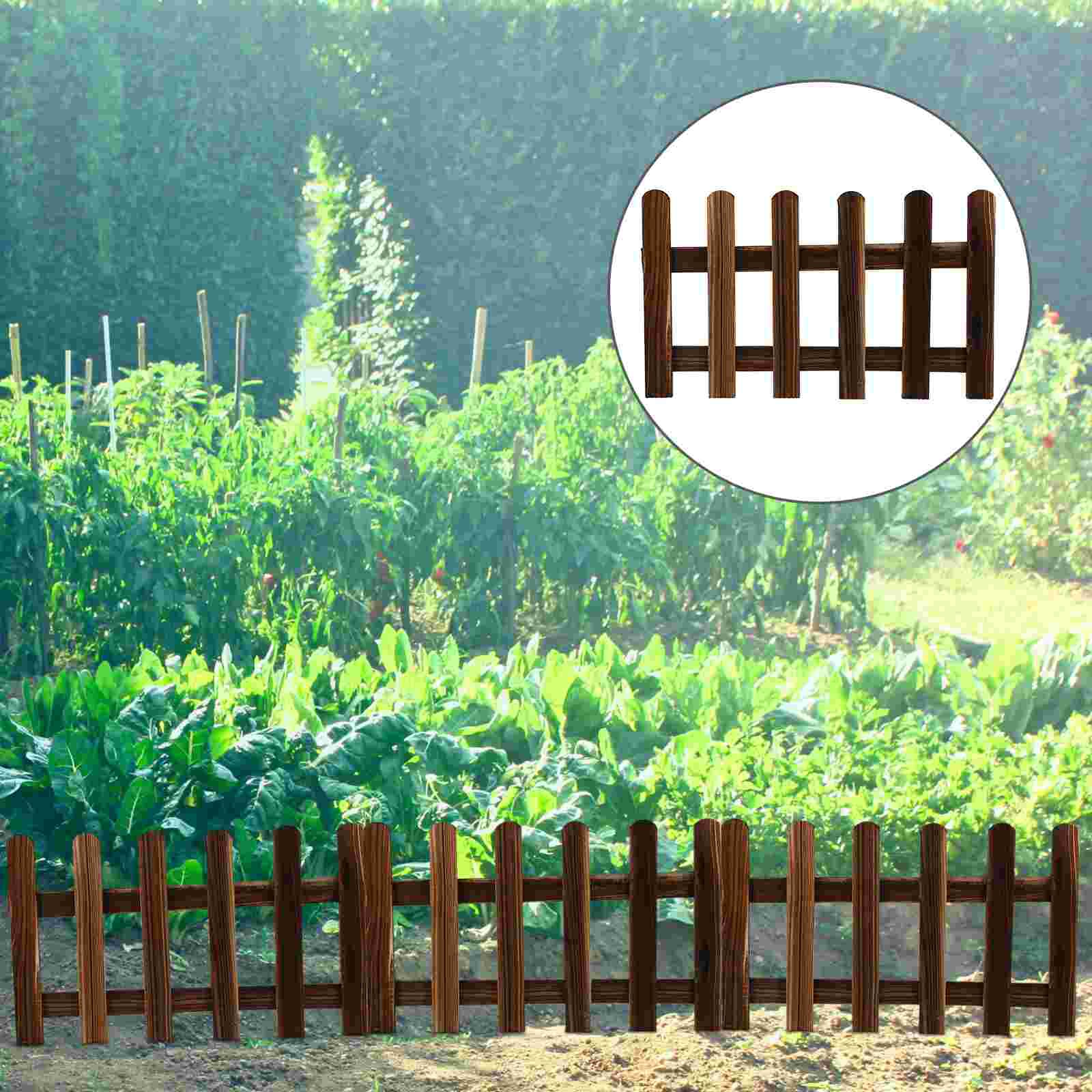 2pcs Outdoor Fence Garden Vegetable Fence Wooden Fence DIY Garden Decoration