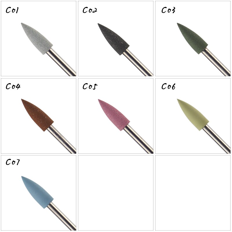 Bullet Head Nail Boren Rubber Silicon Bit Nail Buffer Mills Voor Manicure Pedicure Schoon Polish Gereedschappen