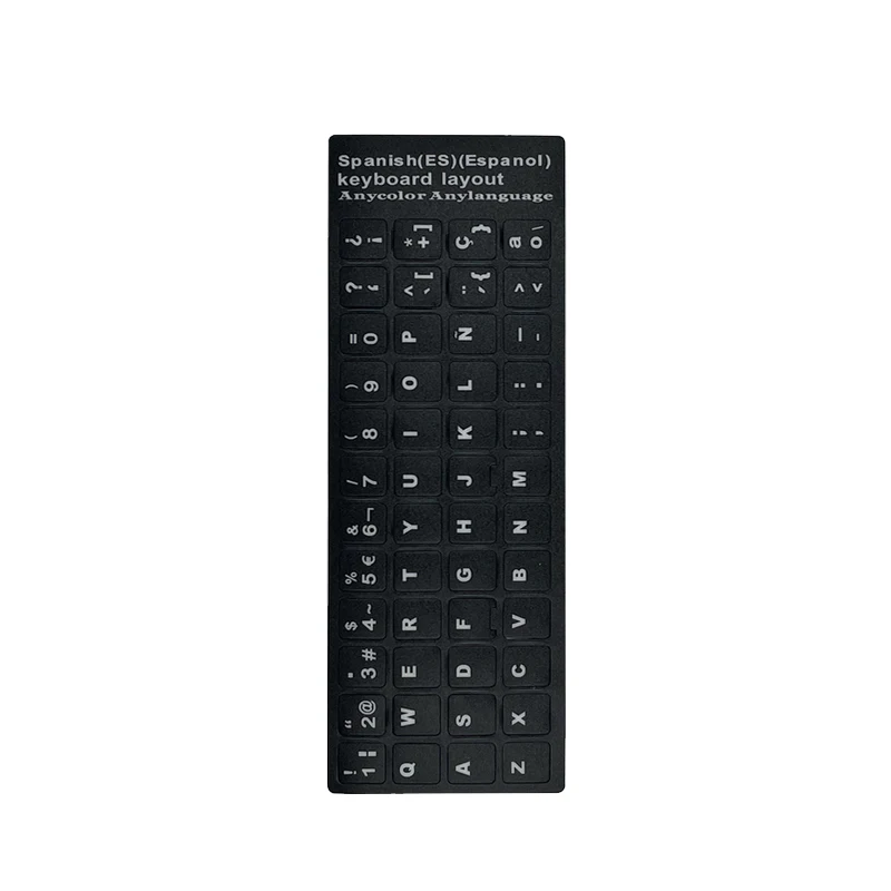 Udskiftningsklistermærke med tastaturbogstaver engelsk/russisk/koreansk/spansk/italiensk/sprog til computer bærbar notesbog desktop: Rød