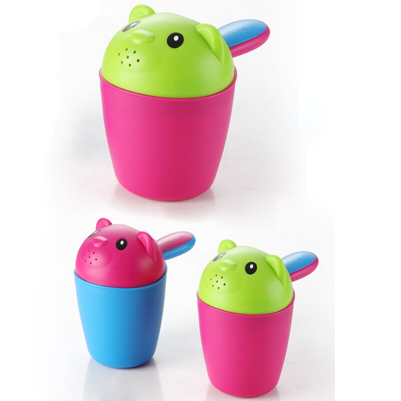 2 stuks baby kinderen cartoon beer badbeker baby shower shampoo beker bailer baby shower water lepel bad wasbeker